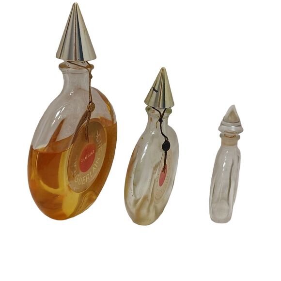 Lot of 3 Guerlain Shalimar 6 oz 3/4 Full, 3.3 oz, I.6 oz Flacon Bottle Crystal - Picture 2 of 13